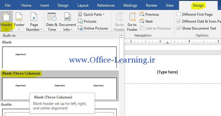 word Header-Footer Odd Even Pages