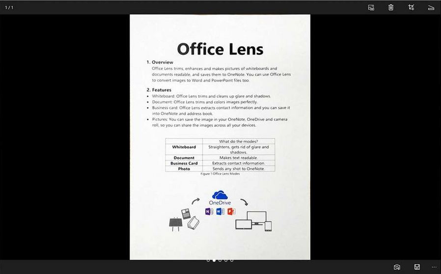 کاربرد برنامه Office Lens